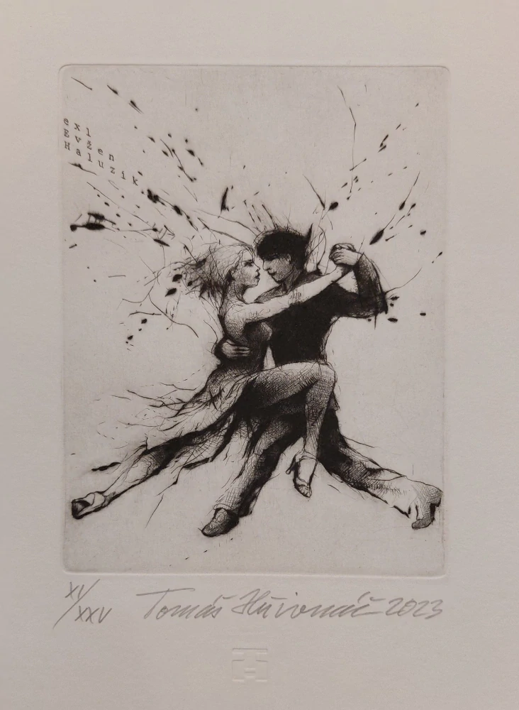 Hřivnáč Tomáš: Tanec II (Exlibris)