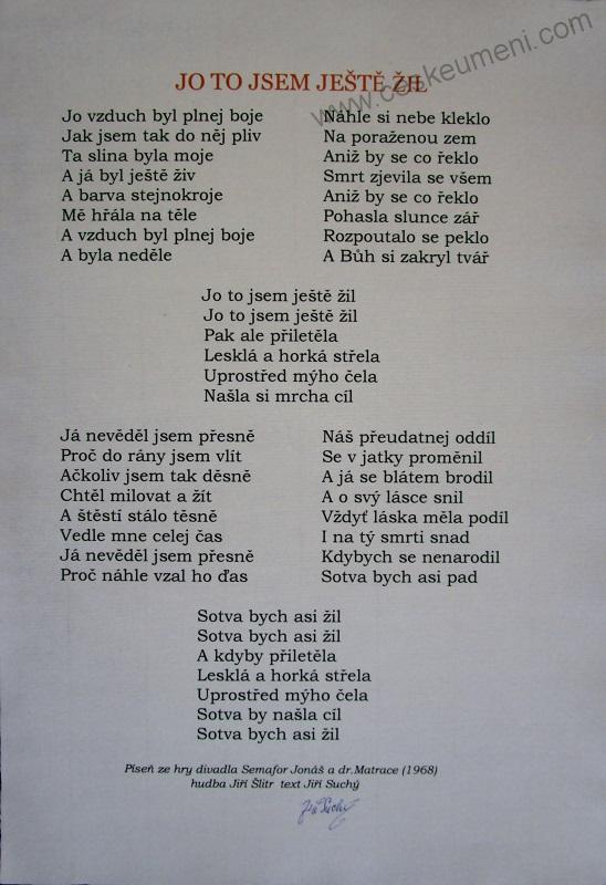 Suchý Jiří: Jo, to jsem ještě žil