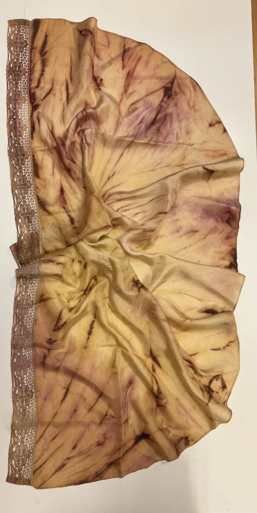 Štěpánková Zuzana: Šála půlkruhová s krajkou (ohnivá)