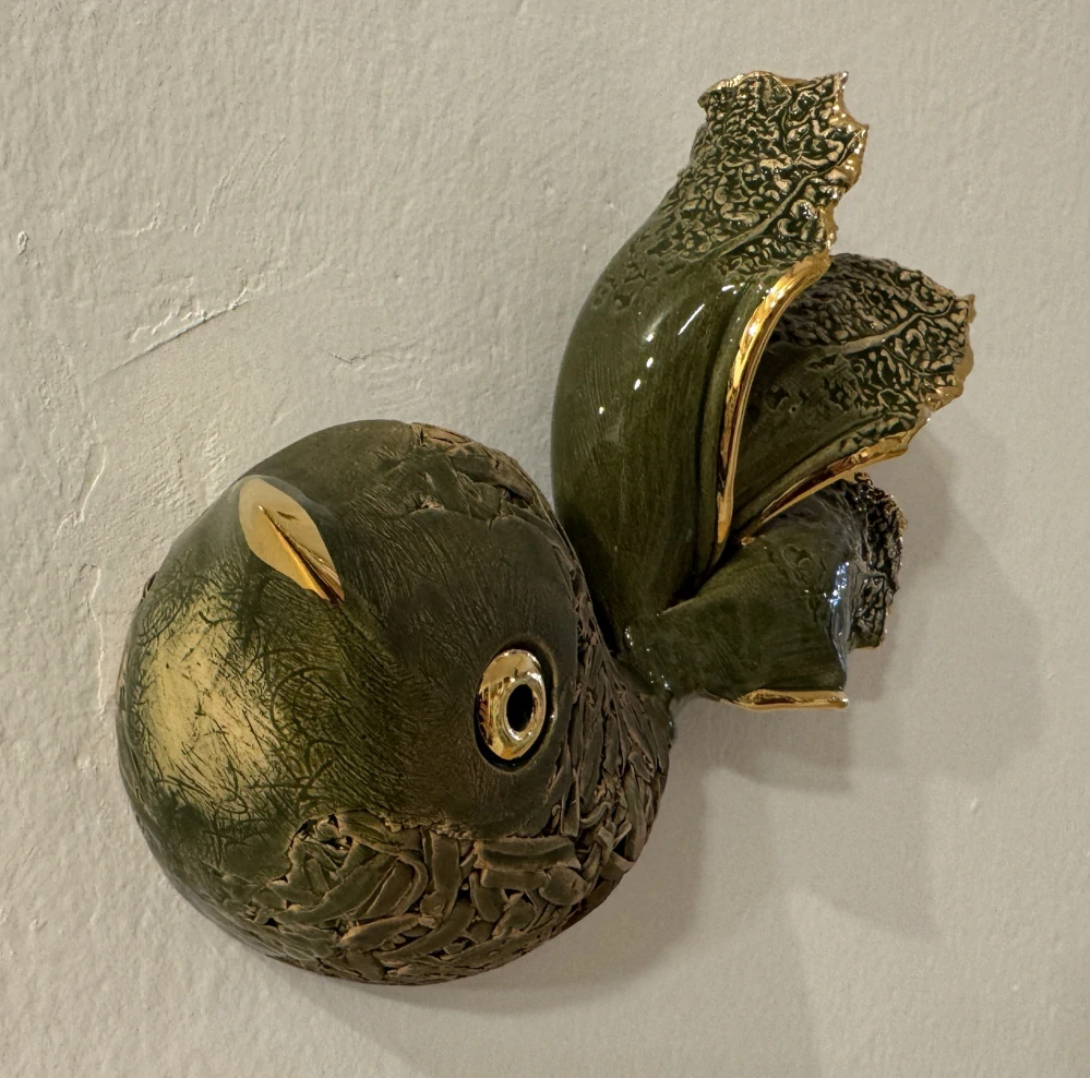 Dudycha Jiří: Ptáček na zeď - mechový (zelený) ONA