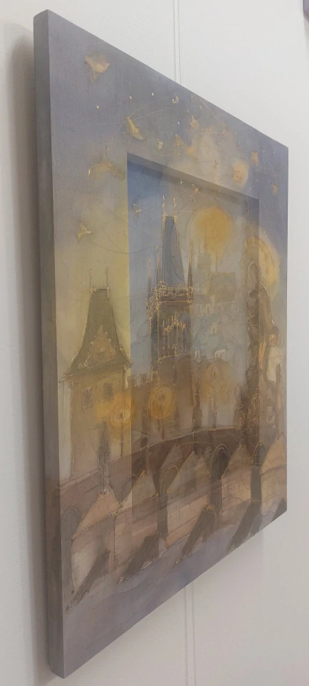 Dostálková Dita: Praha (dvojitý obraz) - Karlův most a Hradčany