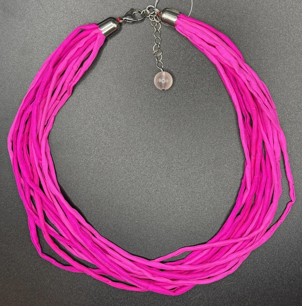 Ammerová Bohumila: Náhrdelník šňůrky - výrazně růžový