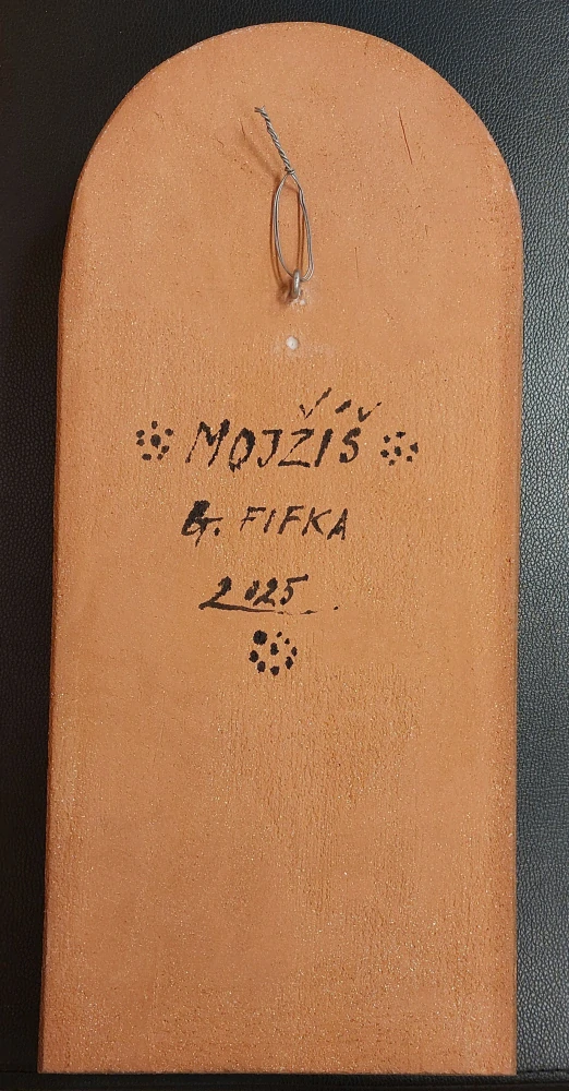 Fifka Gustav: Mojžíš s desaterem - závěsná plastika