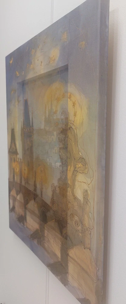 Dostálková Dita: Praha (dvojitý obraz) - Karlův most a Hradčany