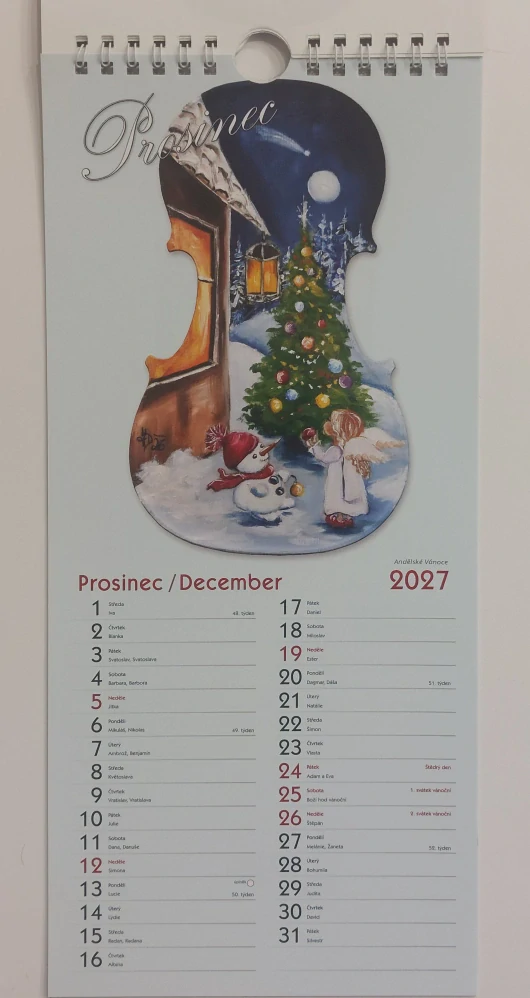Divišová Jana: Kalendář 2027 - Malované housle