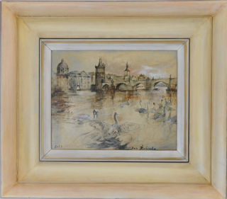 Řeřicha Jan: Vzlet labutě pod Karlovým mostem