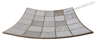 Kaufman Robert: CORAL WHITE - skleněná mísa karo s platinou