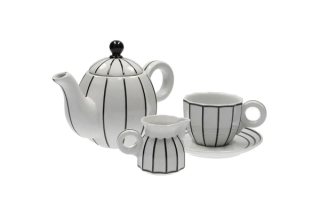 GOLDFINGER porcelán: Souprava ŠÁRKA - černá linka