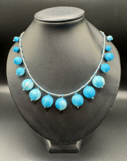 Ammerová Bohumila: Náhrdelník kuličky visací - modré