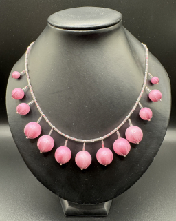 Ammerová Bohumila: Náhrdelník kuličky visací - růžové