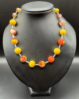 Ammerová Bohumila: Náhrdelník kuličky - mramorované