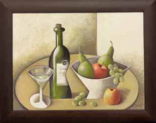 Těhníková Milena: Zátiší s vínem