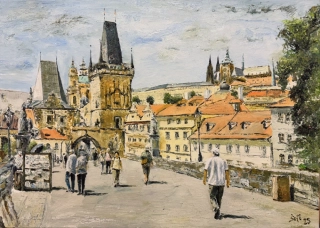 Šefl Pavel: Praha - Pohled z Karlova mostu na Malou Stranu