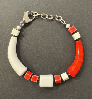 Brodská Vladimíra: Náramek (bílo-červený)