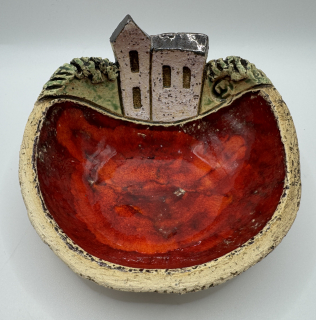 Trbušková Štěpánka: Miska s domky (A)