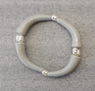 Brodská Vladimíra: Náramek šedý s perličkami