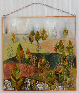 Škrancová Ivana: Stromy v kopcích I. - vitráž