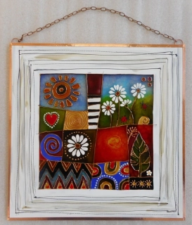 Škrancová Ivana: Krajina - patchwork - vitráž