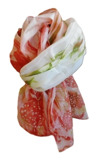 Horová Růžena: Šála hedvábná (cihlová-olivová)