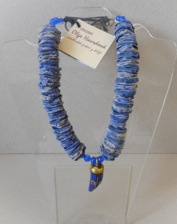 Havrdová Olga: Náhrdelník modrý - kůže + poldrahokam