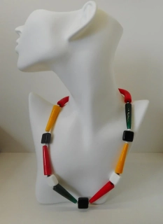 Brodská Vladimíra: Náhrdelník krátký barevný  - kombinovaný I.