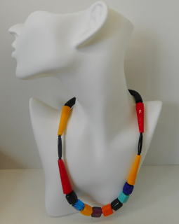 Brodská Vladimíra: Náhrdelník krátký barevný  - kombinovaný II.